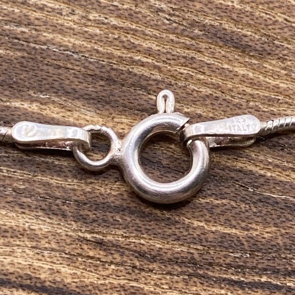 Vintage Sterling Silver And Baltic Amber Necklace 18” Sterling Chain - Picture 5 of 6